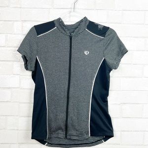Pearl Izumi Striped Short Sleeve Zip up Cycling Jersey